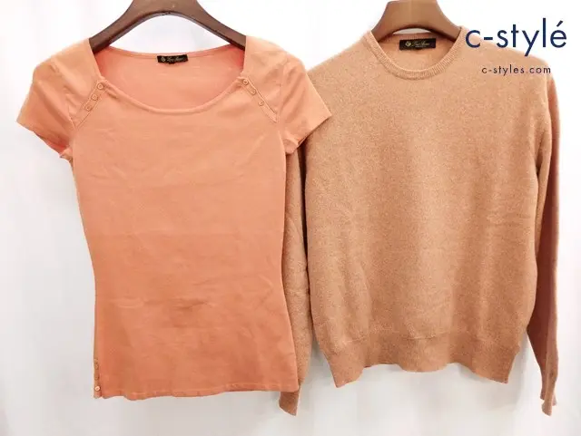 Loro Piana ロロピアーナ ニット 40 46 オレンジ 半袖 長袖 レディース