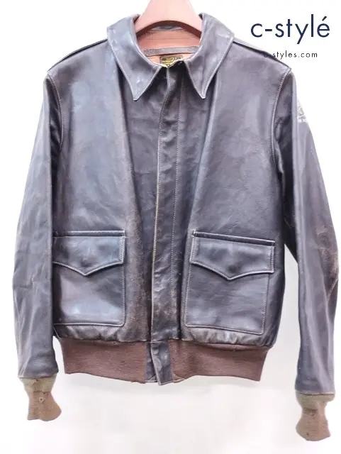 THE REAL McCOY’S ザ・リアルマッコイズ レザージャケット 42 ブラウン TYPE A-2 42-10012-P