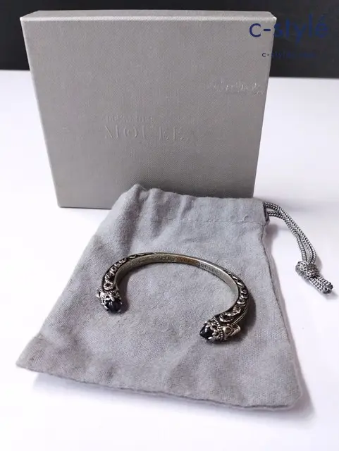 ALEXANDER McQUEEN アレキサンダーマックイーン バングル S シルバー×ブラック