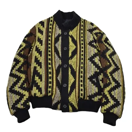 ISSEY MIYAKE MEN(イッセイミヤケメン) ヴィンテージ 80s 総柄 ニットブルゾン