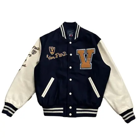 VAN JAC(バンジャケット) ヴィンテージ VAN JAC アーチロゴ刺繍 袖レザー スタジャン