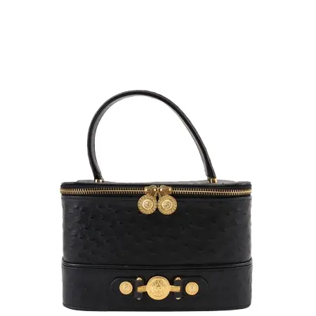 VERSACE(ヴェルサーチ) ヴィンテージ オーストリッチサンバーストバニティバッグ