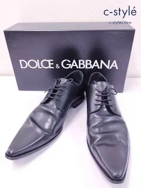 DOLCE & GABBANA ドルチェ＆ガッバーナ レザーシューズ 9 ブラック ドレスシューズ CA1393