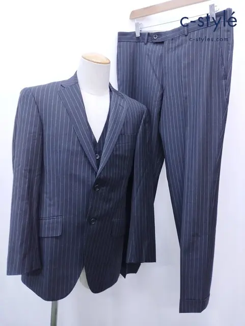 azabu tailor 麻布テーラー スーツ セットアップ 046 082 ブラック ストライプ