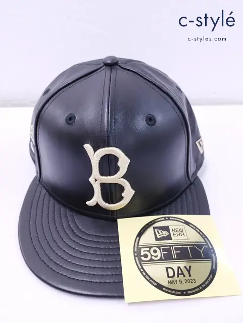 NEW ERA 59FIFTY キャップ 7・3/8 黒 ブルックリン・ドジャース DAY クーパーズタウン ステッカー付