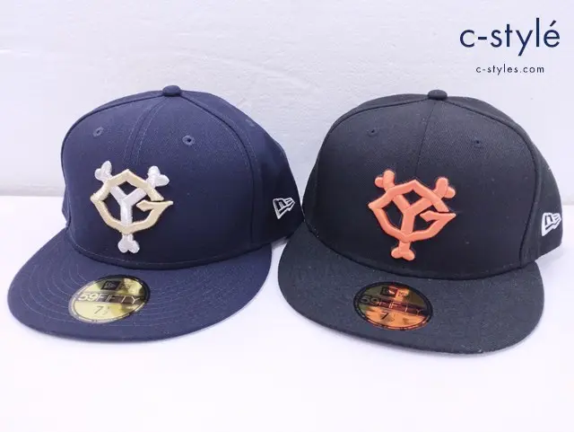 NEW ERA プロ野球 読売ジャイアンツ 巨人 キャップ 7 1/2 ブラック ネイビー 59FIFTY 計2点