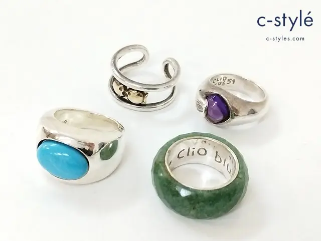 CLIO BLUE クリオブルー リング シルバー 指輪 925 ストーン 計4点
