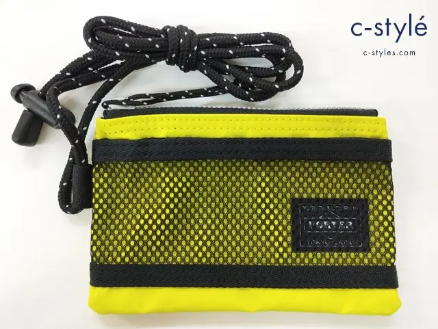 PORTER×BAL ポーター×バル ミニポーチ イエロー×ブラック MESH MINI POUCH