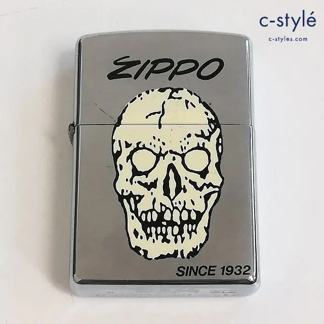 ZIPPO ジッポー オイルライター ドクロ 蓄光 シルバー 1998 喫煙具 嗜好品