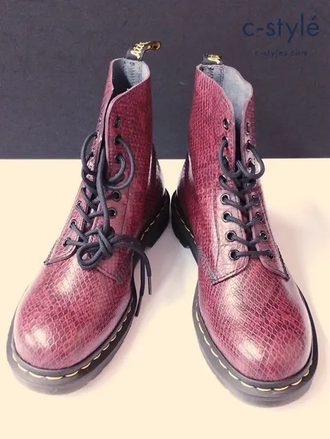 Dr.Martens ドクターマーチン 8ホールブーツ UK8 レッド系 PASCAL PYTHON シューズ 靴