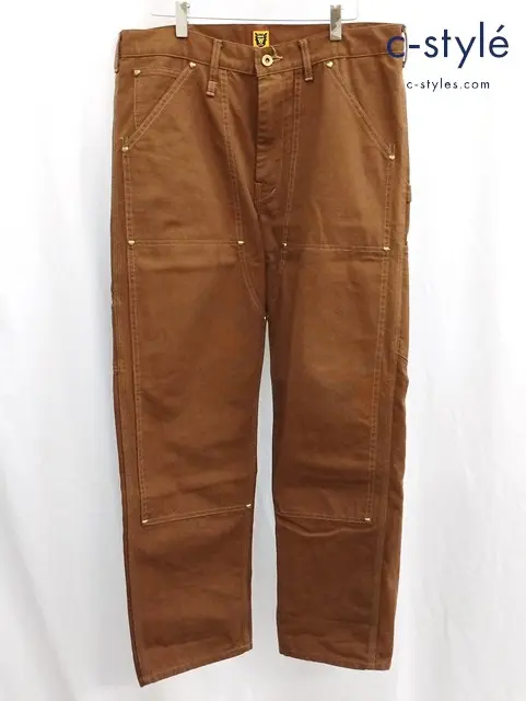 HUMAN MADE ヒューマンメイド ダブルニーペインターパンツ L ブラウン コットン100%