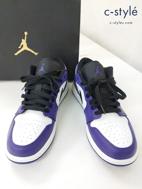 NIKE ナイキ スニーカー 27cm ホワイト×パープル AIR JORDAN 1 LOW COURT PURPLE 553558-500