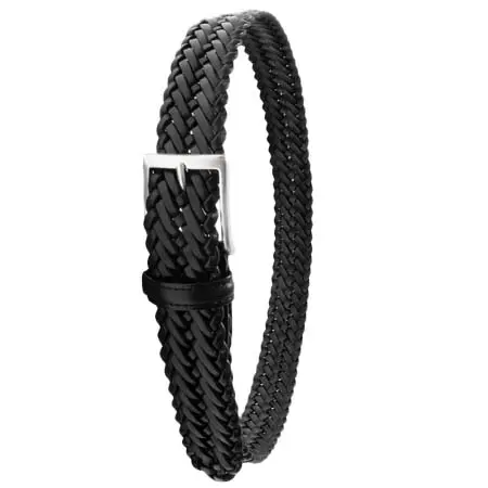 Anderson’s(アンダーソンズ) メッシュ レザー ベルト ブラック