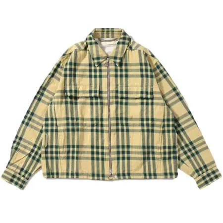 ANEI(アーネイ) LAMB ZIP UP JACKET -BEIGE PLAID-