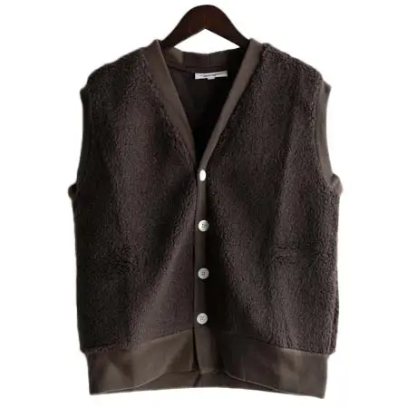 ARTE POVERA(アルテポーヴェラ) イタリアトスカーナボア&フリースMIX Vベスト Col : ブラウン