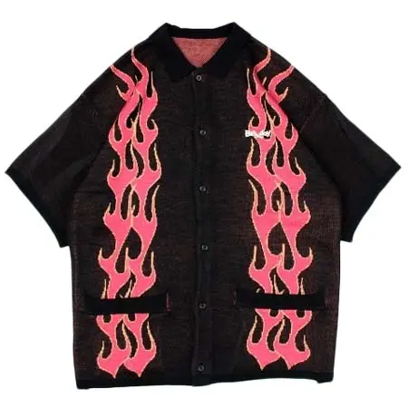 BAD BOY(バッドボーイ) BADBOY FLAME JQD KNIT SHIRT
