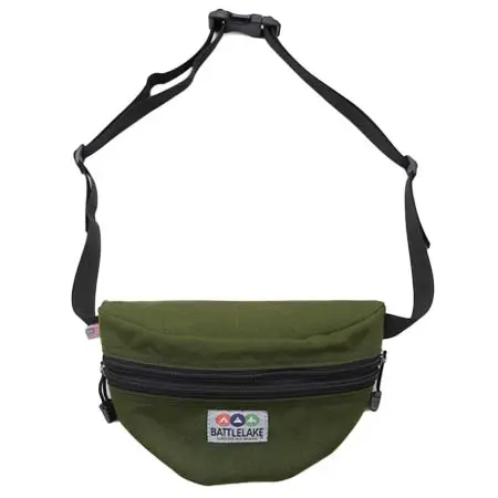 BATTLE LAKE(バトルレイク) ”WAIST POUCH DOUBLE ZIPPER” (OLIVE)
