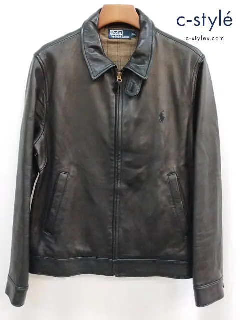 Polo by Ralph Lauren ラム革ジャケット L ブラック Lumb Leather Jacket JR-RL-KA0810