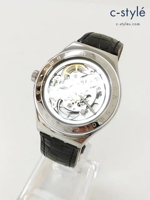 SWATCH スウォッチ 腕時計 シルバー×ブラック 自動巻き IRONY YAS100D