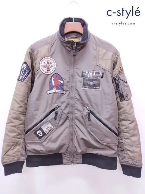 AVIREX アヴィレックス ジャケット XL カーキ PATCHED CWU AIR RACER 6152110