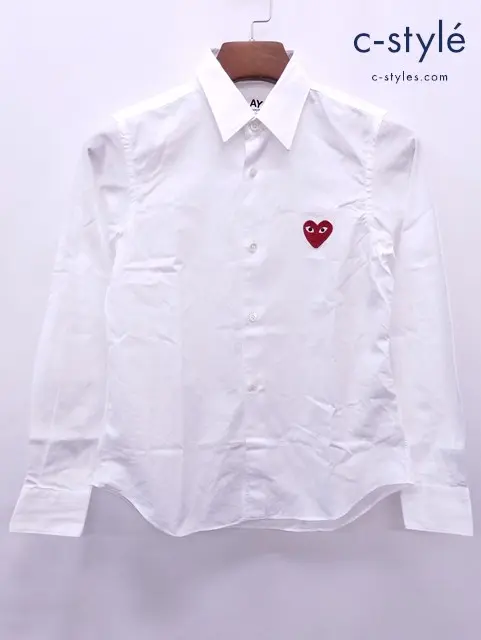 PLAY COMME des GARCONS プレイコムデギャルソン シャツ S ホワイト AZ-B001 綿100％ レディース