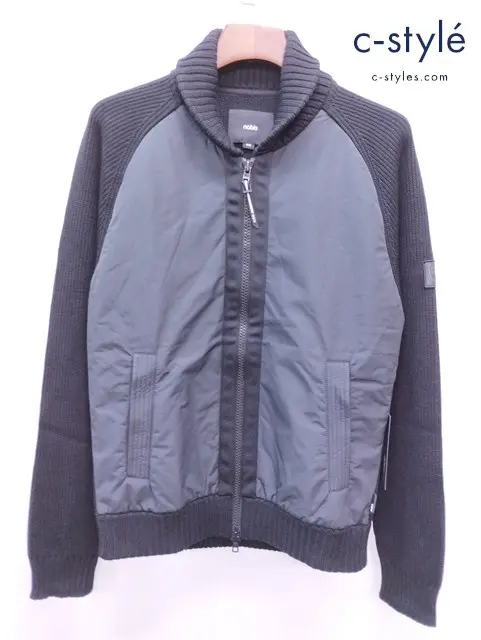 nobis ノビス ジャケット M/M ブラック THALE Shawl Collar Sweater ブルゾン ダブルジップ