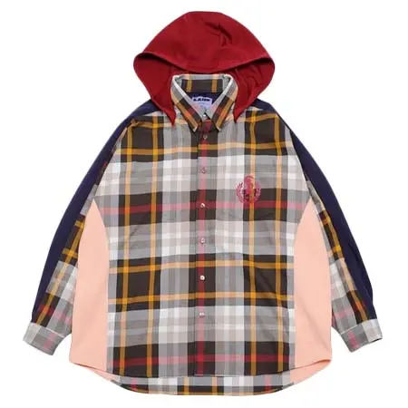 LAND BY MILKBOY(ランドバイミルクボーイ) CHECKフードシャツ