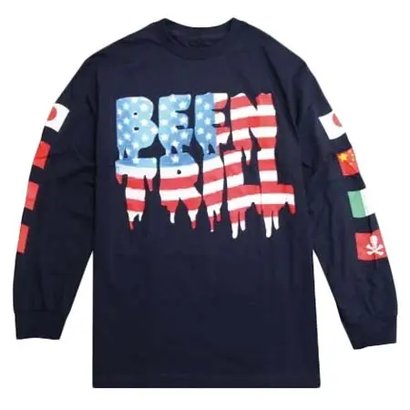 BEEN TRILL(ビーントリル) TRILL FLAG LONG SLEEVE T-SHIRT NAVY