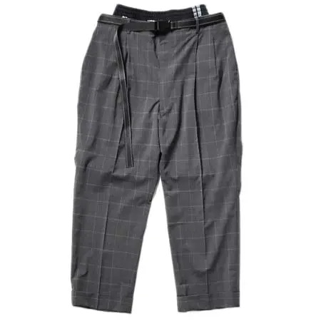 bodysong.(ボディソング) LUXEFABRIC DOUBLEPT チェックパンツ スラックス トラウザー