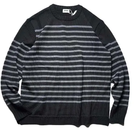 BRENA(ブレナ) PECHEUR PANEL BORDER Knit (Black×Charcoal)