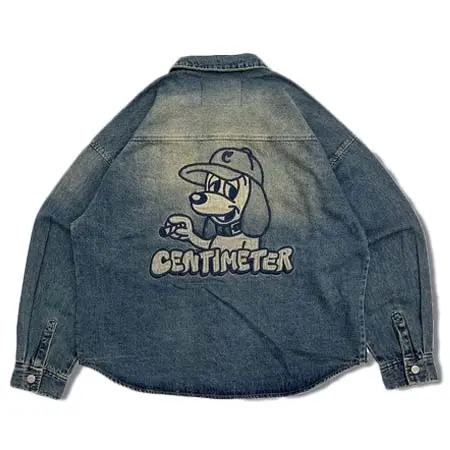 centimeter(センチメーター) CMT ruler washed denim L/S shirt