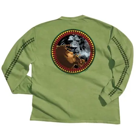 crazy shirts(クレイジーシャツ) Bob Marley Spliff – Hemp Dyed Long Sleeve Crewneck T-Shirt