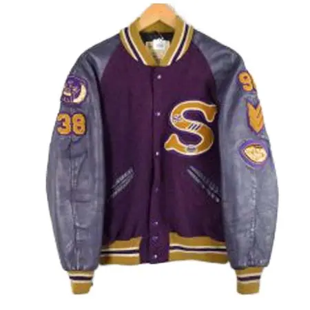 DeLONG(デロング) 60’s DeLONG SPORTSWEAR USA製 パッチ付き ウール×レザー スタジャン