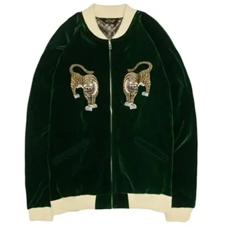 Dress hippy(ドレスヒッピー) TIGER SOUVENIR JACKET (GREEN)