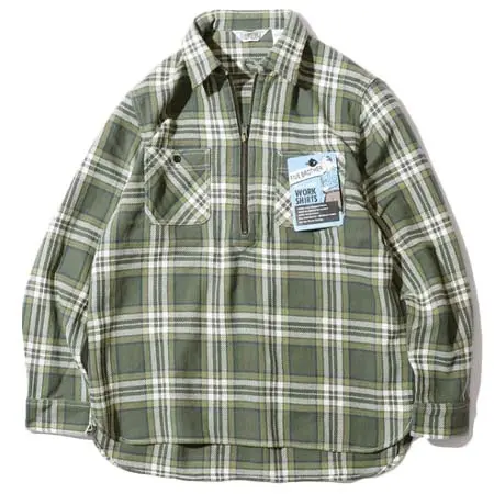 FIVE BROTHER(ファイブブラザー) HEAVY FLANNEL HALF ZIP SHIRT ハーフジップ ヘビーフランネル チェック フランネルシャツ