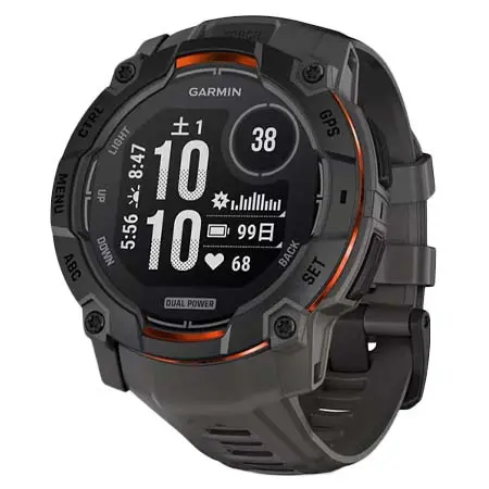 GARMIN(ガーミン) Instinct 3 Dual Power （インスティンクト スリー デュアル パワー）50mm Black / Charcoal （ブラック/チャコール）