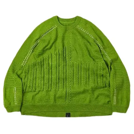 GOOPi MADE(グッピーメイド) “8SE-03K“ Montage Splicing Knit Sweater LEAF GREEN