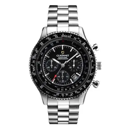 GUIONNET(ピエールギオネ) フライトタイマー パイロット クロノグラフ クォーツ 腕時計