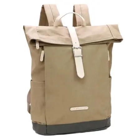 GUSCIO(グッシオ) [グッシオゴールド]革付属　帆布コーティングナチュラルリュック