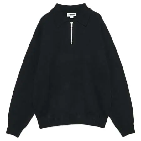 hbeautyandyouth(エイチ ビューティ&ユース) 5G クラシックウール ハーフジップ ポロカラーニット