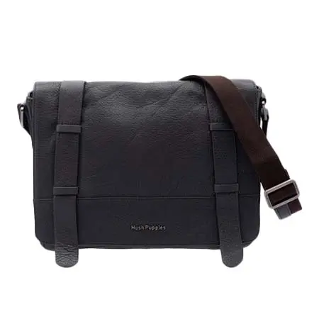 Hush Puppies(ハッシュパピー) Men’s Chase Leather Messenger Bag Grey