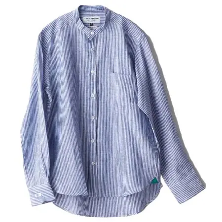 James Mortimer(ジェームスモルティマー) バンドカラーシャツ/THOMAS MASON/Gold Linen