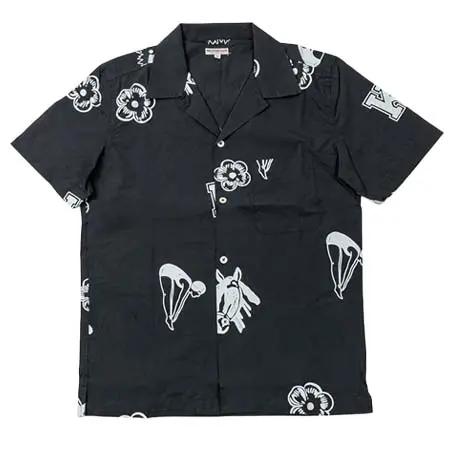 KNICKERBOCKER(ニッカーボッカー) Camp Shirt キャンプ 半袖 シャツ メンズ シャツ プリント 夏