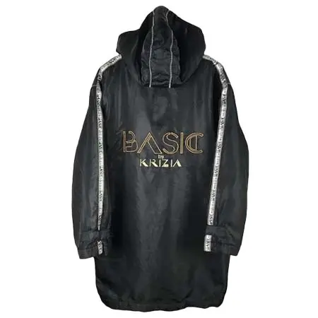 KRIZIAUOMO(クリツィアウォモ) Vintage BASIC by Krizia Black Hooded Windbreaker Jacket 90s