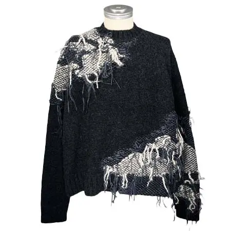 licht bestreben(リヒトベシュトレーベン) LB23AW-KN01-TRA-DA | Thread knitting intarsia sweater | IRON