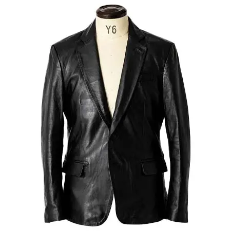 Liugoo(リューグー) 本革 スリムフィットレザーテーラードジャケット メンズ リューグー TLD01A レザージャケット 革ジャン 皮ジャン