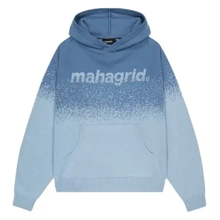 mahagrid(マハグリッド) BASIC LOGO OMBRE KNIT HOODIE/ベーシックロゴニット プルオーバーパーカー