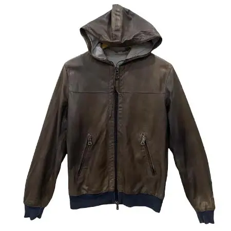MARCELLO PAMPALONI(マルチェロパンパローニ) B7. MARCELLO PAMPALONI HOODIE LEATHER JACKET