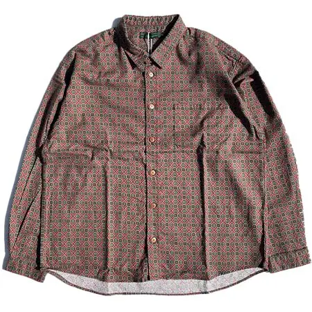 Nasngwam(ナスングワム) デッドストック生地 シャツ / REGISTAN SHIRTS – RED / S0511103 / メンズ 日本製