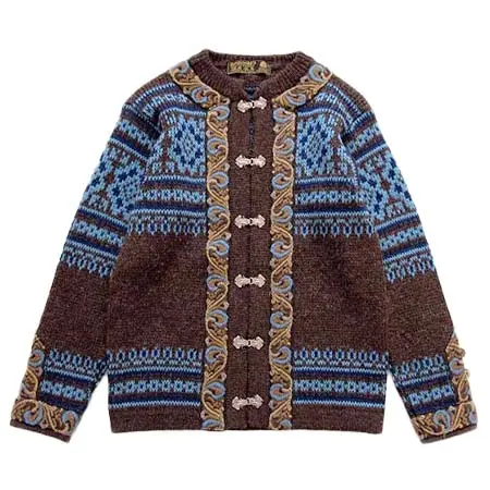 Nordstrikk(ノルドストリック) 80s ノルウェー製 nordstrikk ノルディック柄 チロリアンテープ ウールニット カーディガン 16